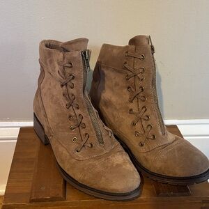 Pierre Dumas Brown Lace-Up Ankle Booties